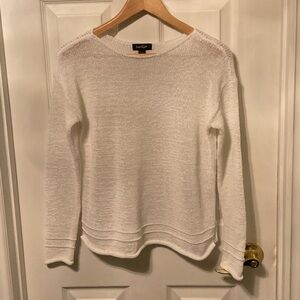Lord & Taylor Women's White Crew Neck Sweater